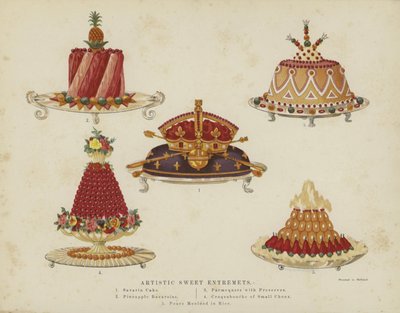 Künstlerische süße Entremets von English School