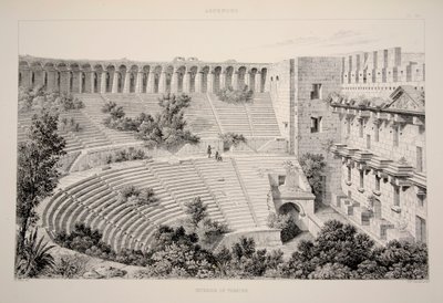 Aspendu - Innenraum des Theaters, veröffentlicht 1863 von English School
