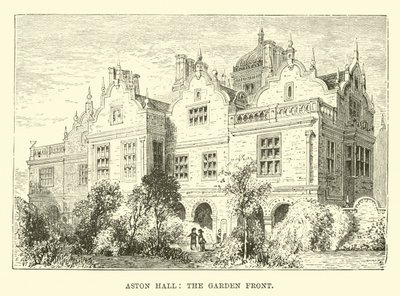 Aston Hall, die Gartenseite von English School