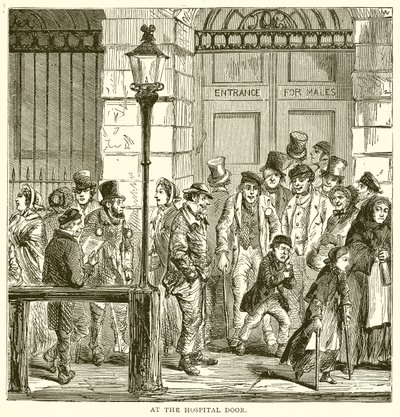 An der Tür des Krankenhauses von English School