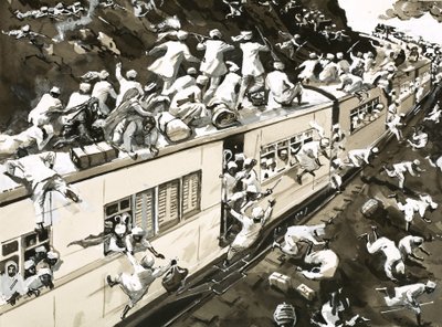 Angriff auf einen indischen Zug während 1947 von English School