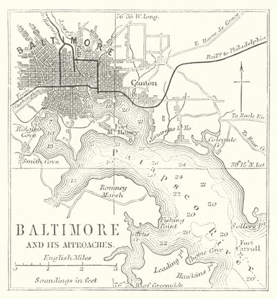 Baltimore und seine Zugänge (Gravur) von English School