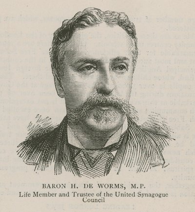 Baron H De Worms, MP, lebenslanges Mitglied und Treuhänder des United Synagogue Council von English School