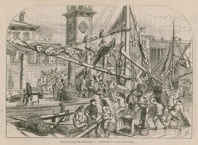 Billingsgate-Markt, Fisch an Land tragen von English School