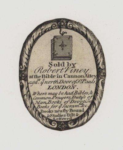 Buchhändler, Robert Viney, Visitenkarte von English School