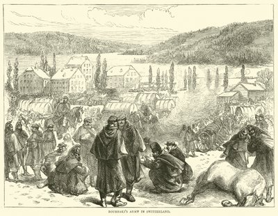 Bourbakis Armee in der Schweiz, Februar 1871 von English School