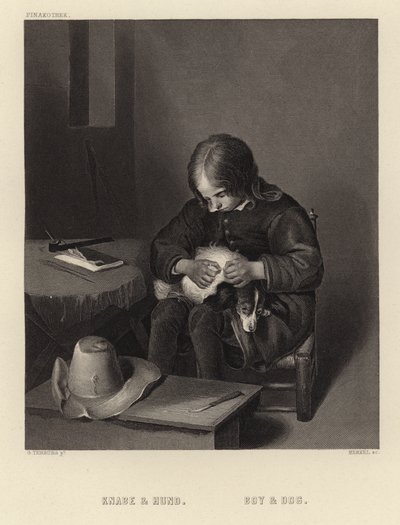 Junge und Hund von English School