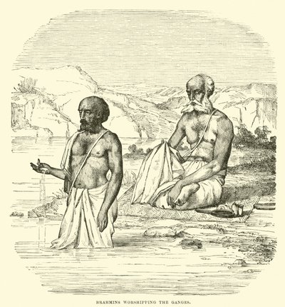 Brahmanen, die den Ganges verehren von English School