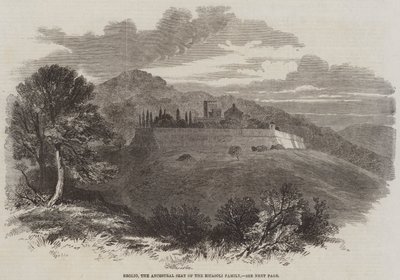 Brolio, der Stammsitz der Familie Ricasoli (Stich) von English School