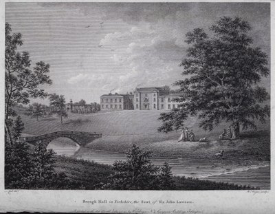 Brough Hall in Yorkshire, der Sitz von Sir John Lawson von English School