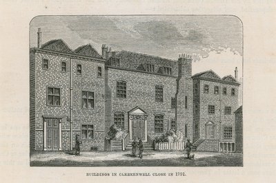 Gebäude in Clerkenwell Close im Jahr 1791 von English School