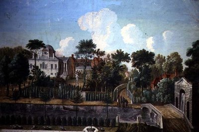 Burlington House, Chiswick, entworfen von William Kent (1685-1748) 1725-36 (Farbstich) von English School