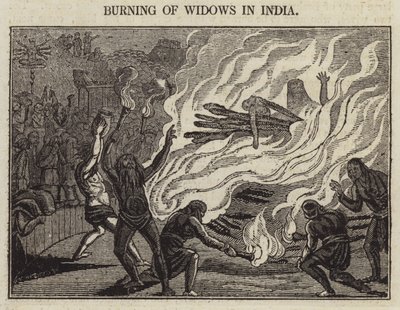 Verbrennung von Witwen in Indien von English School