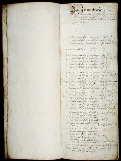 Bursars langes Buch, beginnend 1655 von English School