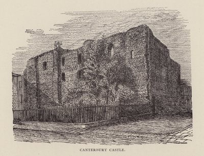 Canterbury: Canterbury Castle (Lithografie) von English School