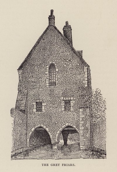 Canterbury: Die Grauen Brüder (Lithografie) von English School