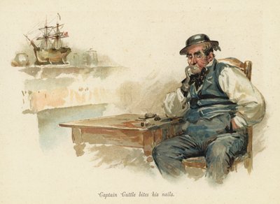Kapitän Cuttle kaut an seinen Nägeln von English School
