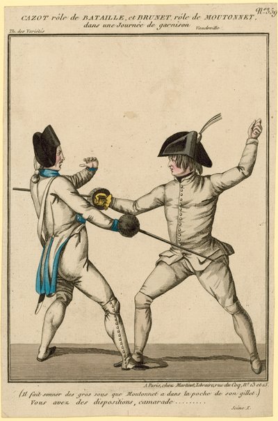Cazot in der Rolle des Bataille und Brunet in der Rolle des Moutonnet in Une Journée de Garnison von English School