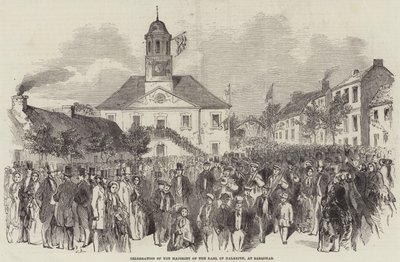 Feier der Volljährigkeit des Earl of Dalkeith in Sanquhar (Gravur) von English School