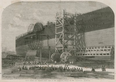 Kettentrommeln und Kontrollausrüstung, die beim Startversuch des Leviathan verwendet wurden von English School