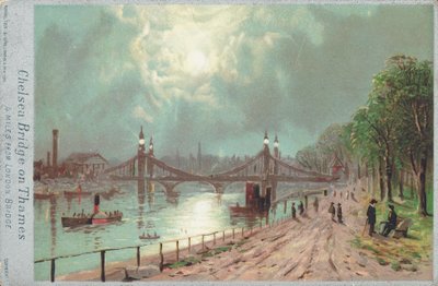 Chelsea-Brücke am Fluss Themse von English School