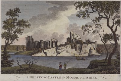 Chepstow Castle, Monmouthshire (farbige Gravur) von English School