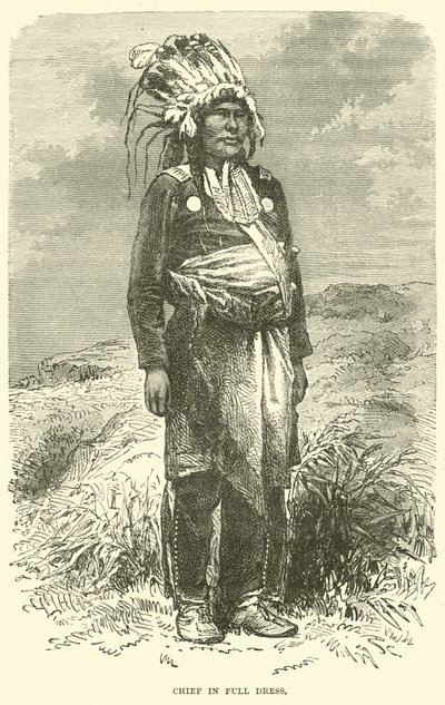 Häuptling in voller Tracht von English School