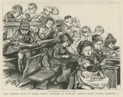 Kinder bei der Arbeit nach dem Mittagessen von English School