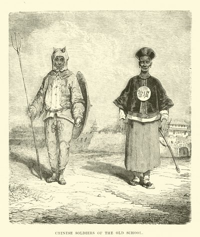 Chinesische Soldaten der alten Schule von English School
