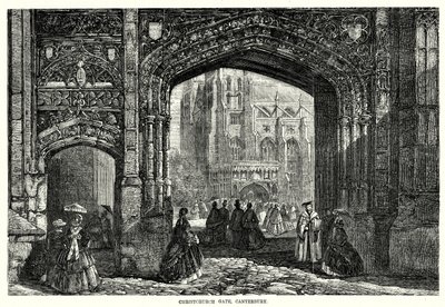 Christchurch Gate, Canterbury (Stich) von English School