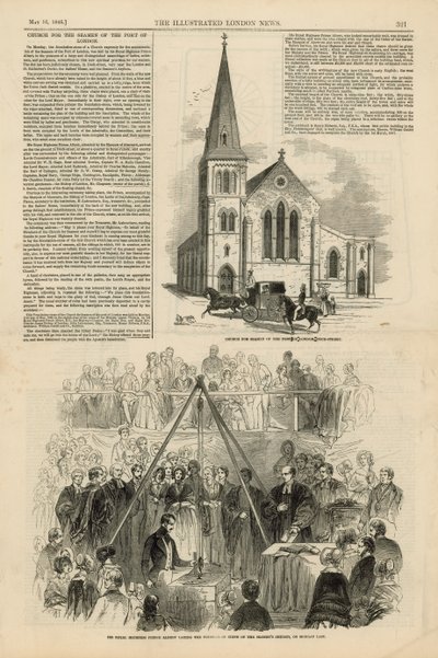Kirche für die Seeleute des Hafens von London von English School