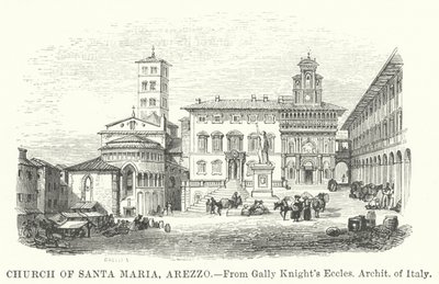 Kirche Santa Maria, Arezzo (Gravur) von English School