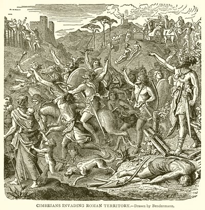 Einfall der Kimbern in römisches Gebiet von English School