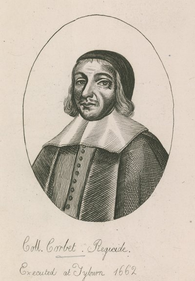 Coll Corbet, Königsmörder, hingerichtet in Tyburn, 1662 von English School