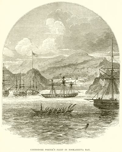 Flotte von Commodore Porter in der Nookaheeva-Bucht von English School