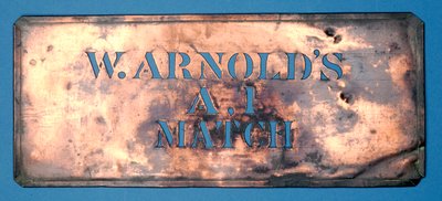 Kupferschablone von W. Arnolds A,1 Match von English School