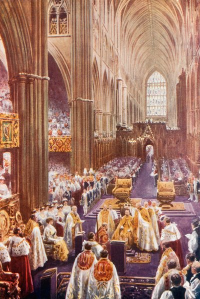 Krönungszeremonie in der Westminster Abbey von English School