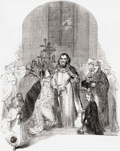Krönung von Heinrich IV., aus Old England: A Pictorial Museum, veröffentlicht 1847 von English School