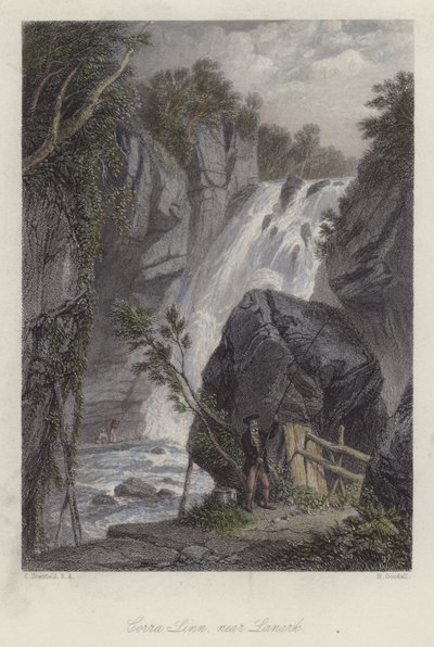 Corra Linn, in der Nähe von Lanark, Schottland von English School