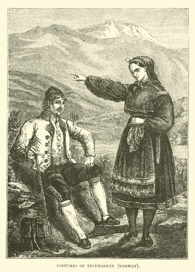 Kostüme von Telemarken, Norwegen von English School
