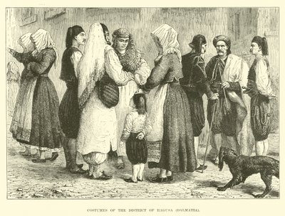 Kostüme des Bezirks Ragusa, Dalmatien von English School