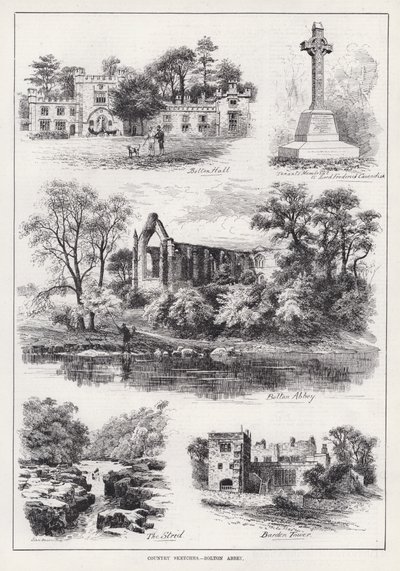 Ländliche Skizzen, Bolton Abbey (Gravur) von English School