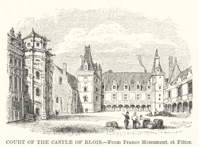 Hof des Schlosses von Blois (Gravur) von English School