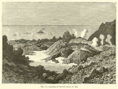 Krater des Ätna im Jahr 1834 von English School