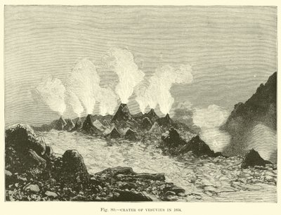 Krater des Vesuvs im Jahr 1834 von English School