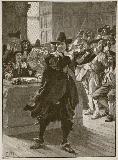 Cromwell spricht das letzte Mal vor dem Langen Parlament, Illustration aus Cassells Illustrierter Geschichte Englands von English School