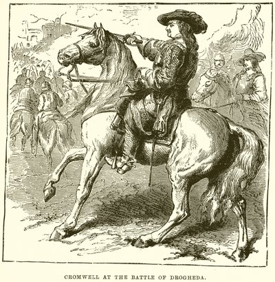 Cromwell in der Schlacht von Drogheda von English School