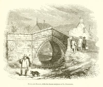 Croyland-Brücke mit der sächsischen Skulptur von St. Ethelred von English School