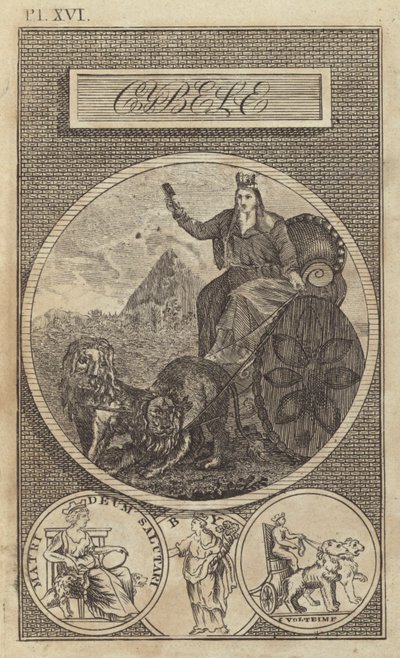 Kybele, antike anatolische, griechische und römische Erdgöttin (Stich) von English School