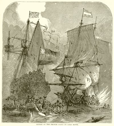 Niederlage der französischen Flotte durch Lord Howe von English School